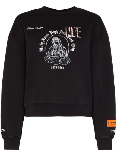 Heron Preston Holy Spirit Print Sweatshirt In Black