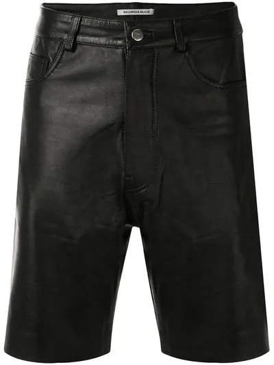 Georgia Alice Margot Leather Shorts In Black