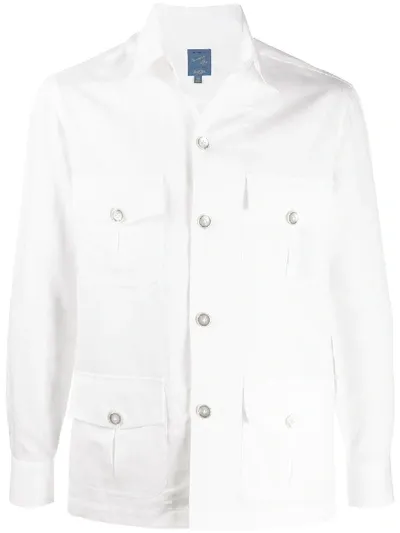 Barba Flap Pocket Shirt In White