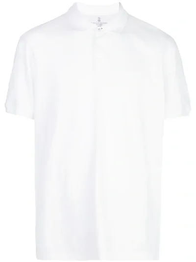 Brunello Cucinelli Short Sleeve Polo Shirt In White