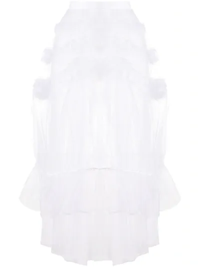 Comme Des Garçons Tiered Tulle Skirt In White