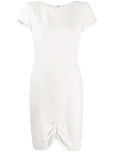 Emporio Armani Gathered-hem Midi Dress In White