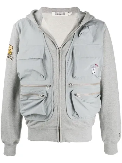 Billionaire Boys Club Grey Hooded Shell And Jersey Jacket