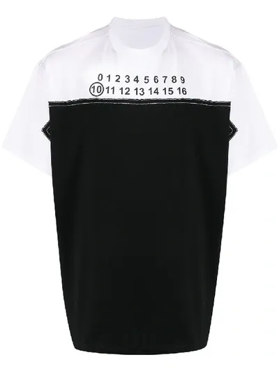 Maison Margiela Two-toned Oversized T-shirt In Black