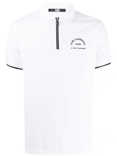 Karl Lagerfeld Rue St Guillaume Polo Shirt In White