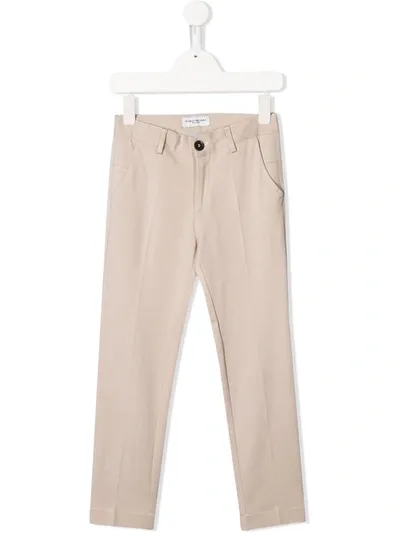 Paolo Pecora Kids' Straight Leg Trousers In Neutrals