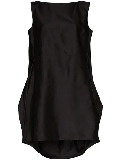 Marques' Almeida Voluminous Back Silk Mini Dress In Black