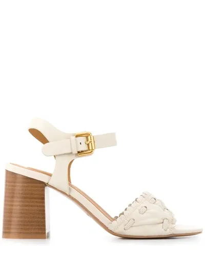 See By Chloé Scalloped Strap Sandals In Neutrals