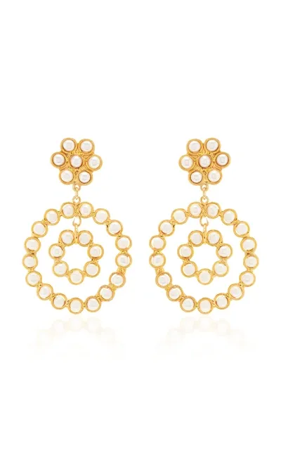 Sylvia Toledano Flower Candies Pearl Earrings In White