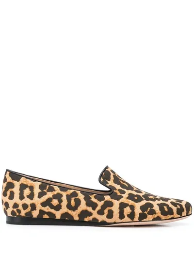 Veronica Beard Griffin Leopard-print Canvas Loafers In Brown