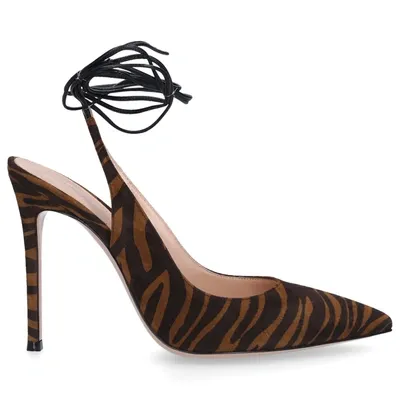 Gianvito Rossi Slingback Pumps Irene Suede In Animal Print