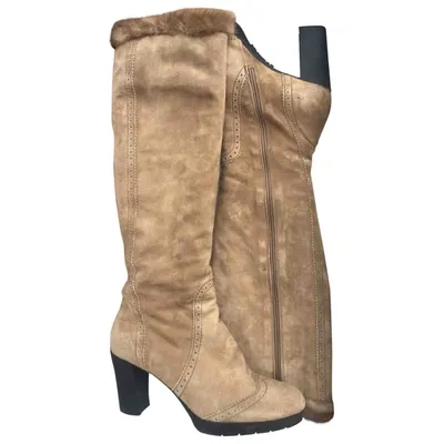 Pre-owned Baldinini Snow Boots In Beige