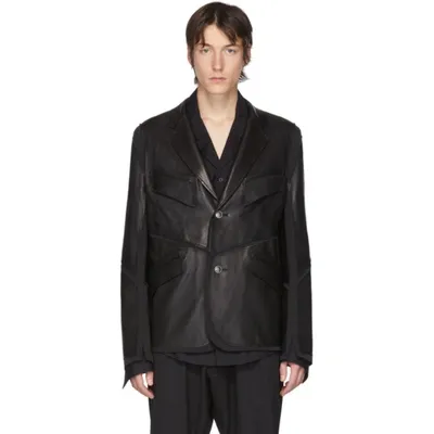 Sulvam Le Jersey Sheepskin Jacket In Blk