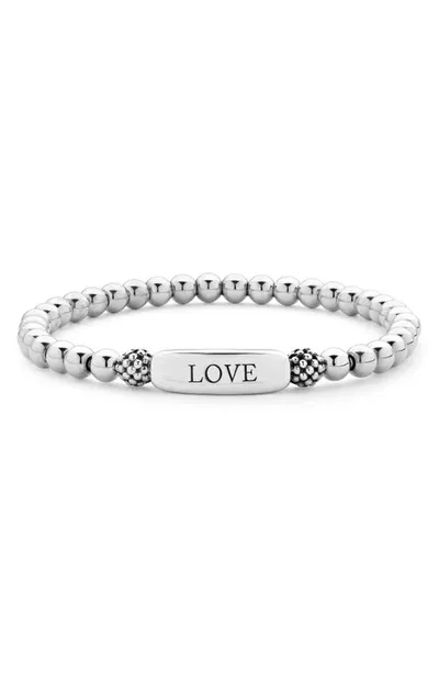 Lagos Sterling Silver Signature Caviar Love Station Bracelet