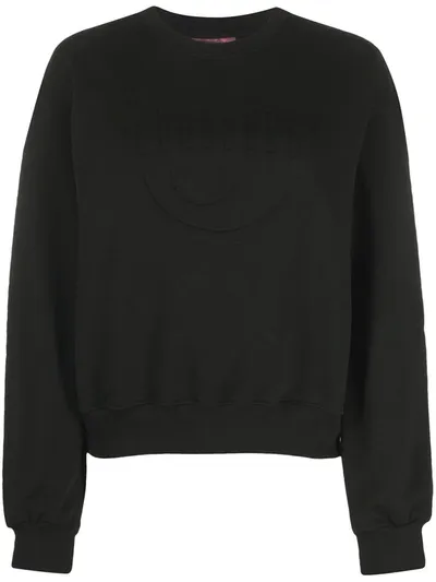 Chiara Ferragni Crewneck Sweatshirt With 3d Logo In Black