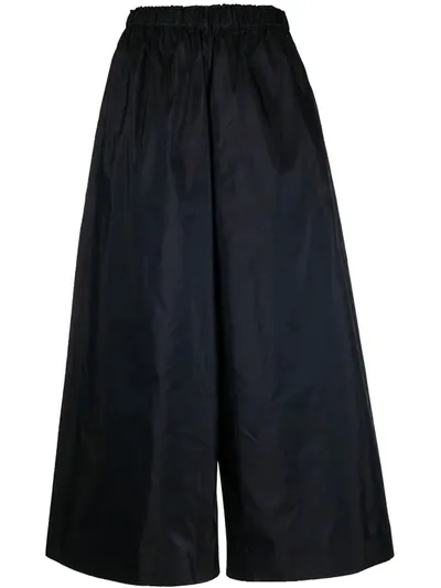 Daniela Gregis Silk Pants Elastic Waist In Navy Blue