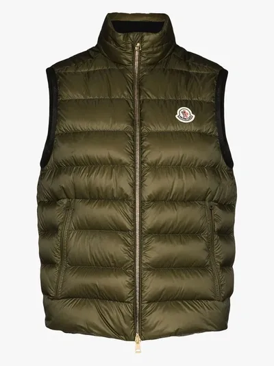 Moncler Lori Padded Gilet In Green