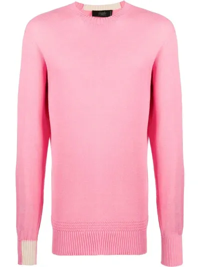 Maison Flaneur Contrast Details Jumper In Pink