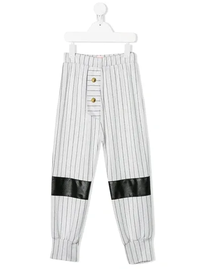 Wauw Capow Kids' Hero Narrow Striped Pants In Grey