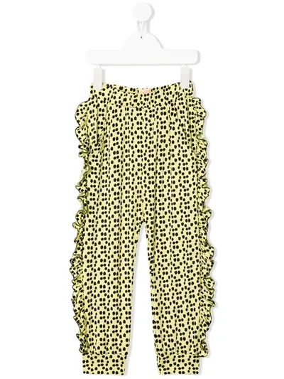 Wauw Capow Kids' Aya Dotted Pattern Pants In Yellow