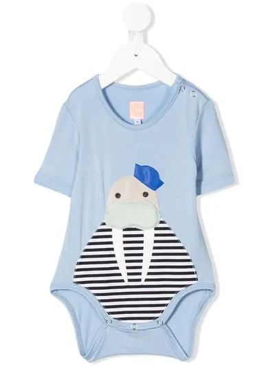 Wauw Capow Babies' Ahoy Walrus Body In Blue