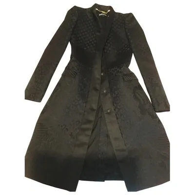 Pre-owned Just Cavalli Coat In Black