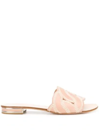 Casadei Catenassé Slip-on Sandals In Pink