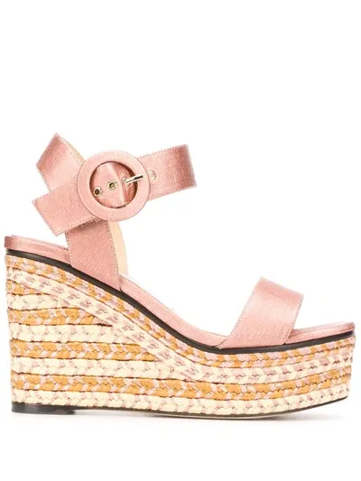 Jimmy Choo Abigail 100mm Wedge Sandals In Pink