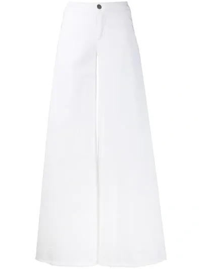 Federica Tosi Twill Wide-leg Trousers In White