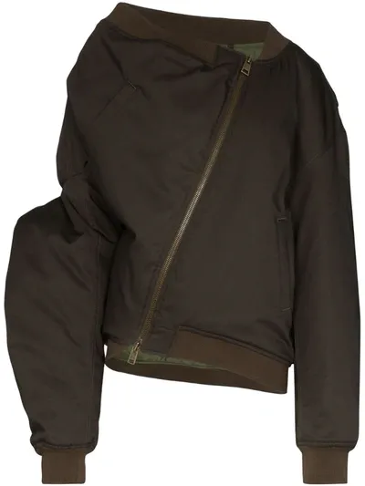 Y/project Upside-down-look Bomber Jacket In Green