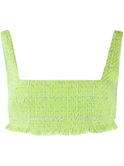 Brognano Frayed Twill Top In Green