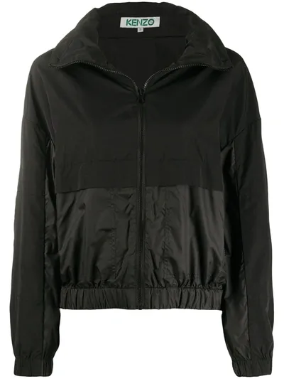 Kenzo Two-tone Windbreaker Jacket In Black