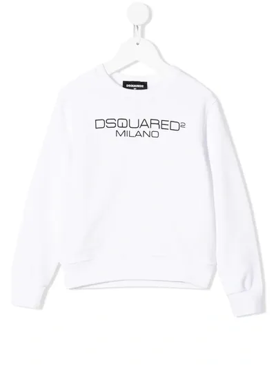 Dsquared2 Teen Logo-print Sweatshirt In White