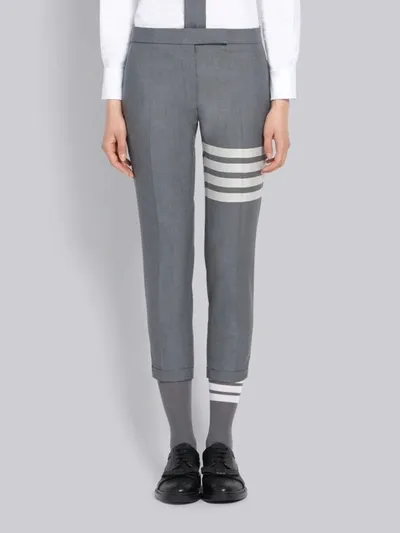 Thom Browne Medium Grey Plain Weave Skinny 4-bar Trouser