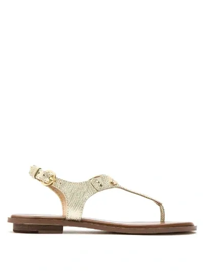 Michael Michael Kors Plate Thong Sandals In Gold