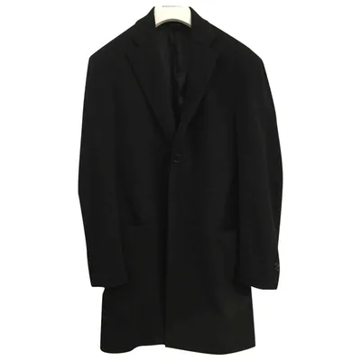 Pre-owned Loro Piana Wool Coat In Black