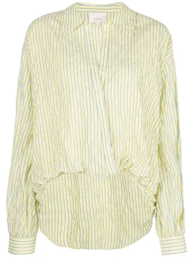 Cinq À Sept Lillian Striped-print Blouse In Yellow