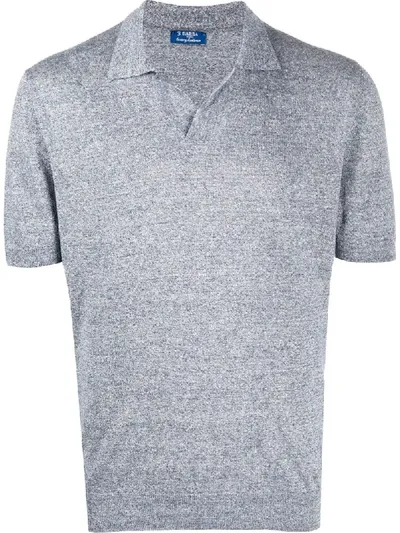 Barba Short Sleeved Polo Shirt In Blue