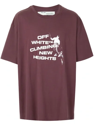 Off-white Climbing New Heights Print T-shirt In Purple