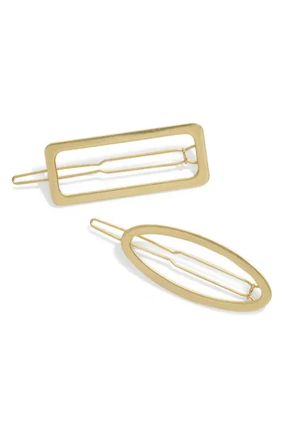 Madewell 2-pack Open Shape Hair Clips In Vintage Gold