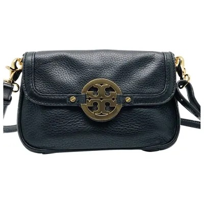 Pre-owned Tory Burch Leather Handbag In Black