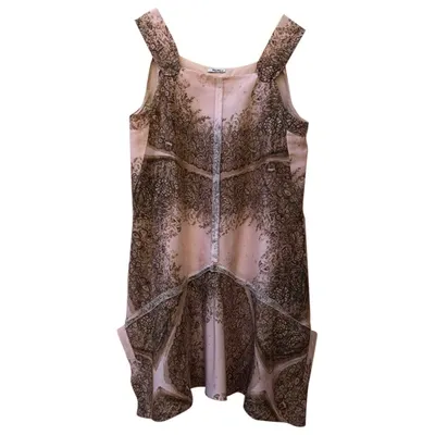 Pre-owned Miu Miu Silk Mini Dress In Pink