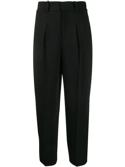 P.a.r.o.s.h High-waisted Tapered Trousers In Black