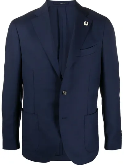 Lardini Single Breasted Blazer In Blu