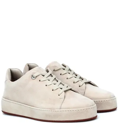 Loro Piana Plain Lace-up Sneakers In Neutrals