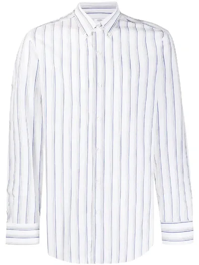 Barba Striped Long-sleeve Shirt In White