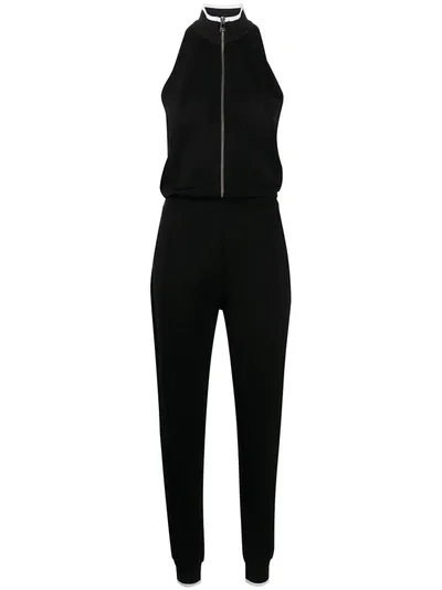 Karl Lagerfeld Crepe Jersey Jumpsuit In Black