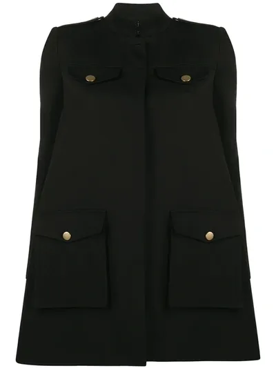 Alexander Mcqueen Buttoned Up Oversized Coat In Black