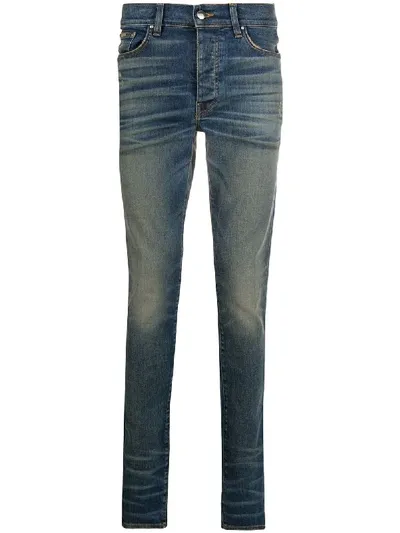 Amiri Stonewashed Skinny Jeans In Blue