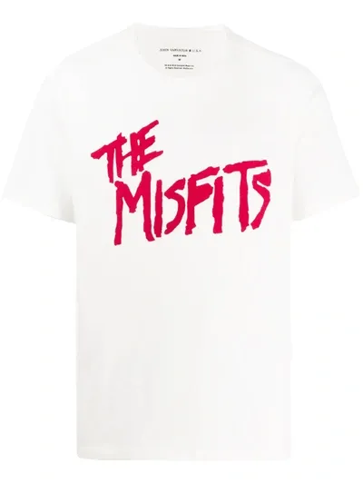 John Varvatos The Misfits Cotton Logo Graphic Tee In Salt